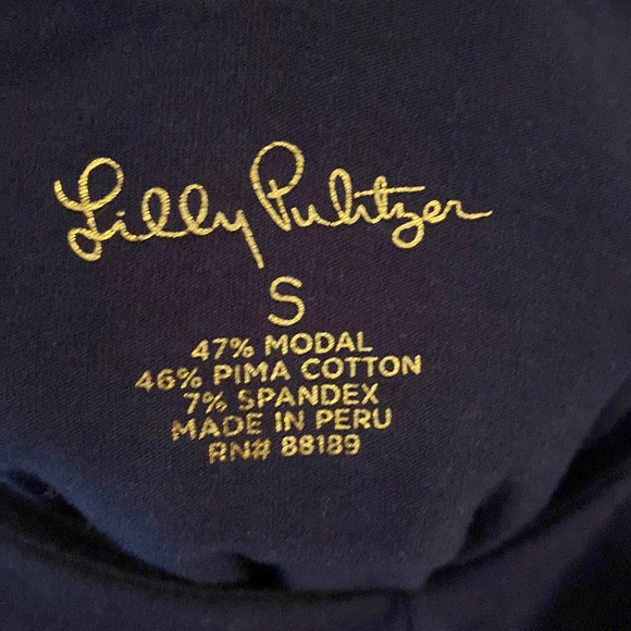 Lilly Pulitzer Navy Ruffle Tank Top, size S - Picture 2 of 3